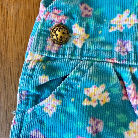 OSHK0SH Bgosh Vintage Floral Overalls Girls 12 Mos Blue Cord Corduroy Overall - Picture 6 of 12